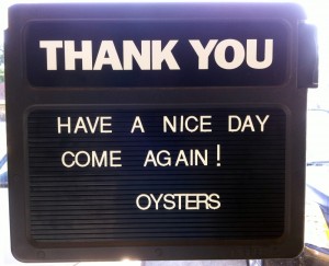 Thank You, Oysters